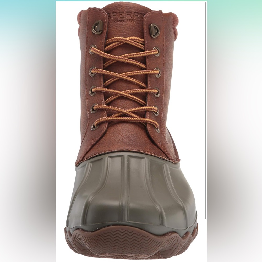 SPERRY Men's Brown and Green Duck Boots - Picture 13 of 16